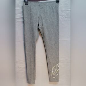 Nike Kids Silver Logo Gray Leggings